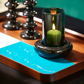 French home decor accessories Sicilia tray large blue candle