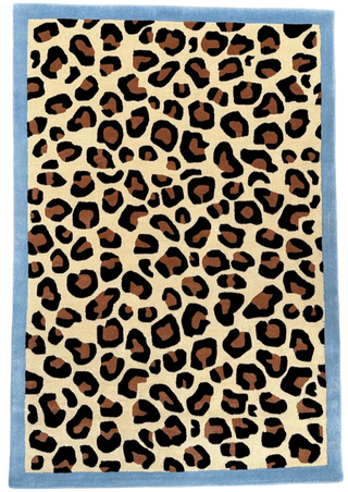 French home decor accessories wool rug blue leopard alone